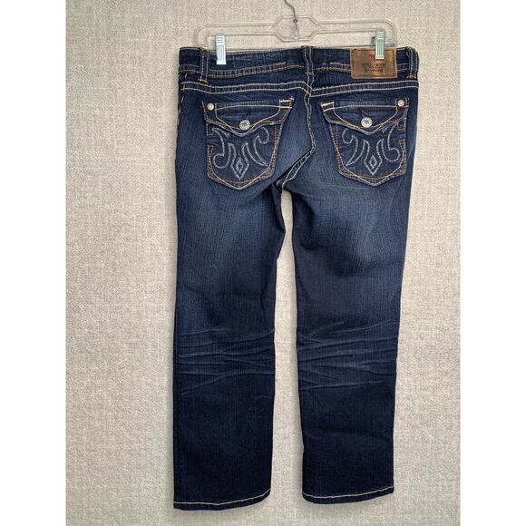 MEK Denim Jeans Capri Pants Womens‎ 32 x 23 Dark Wash New Mazatlan Embroidered - Picture 8 of 11